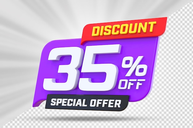 Oferta especial de descuento del 35 por ciento