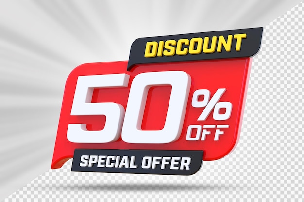 Oferta especial de descuento del 50 por ciento