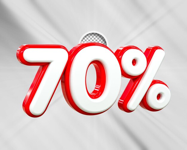 Oferta especial de descuento del 70 por ciento etiquetas de venta concepto de descuento de número 3d oferta de promoción de venta