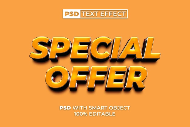 Oferta especial Efecto de texto Estilo 3D Efecto de mensaje editable