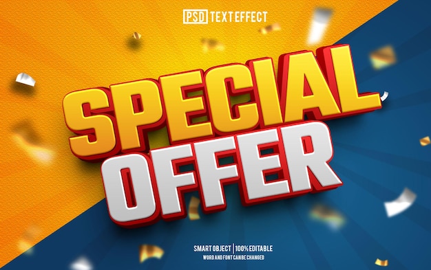 Oferta especial de efectos de texto fuente editable tipografía texto 3d