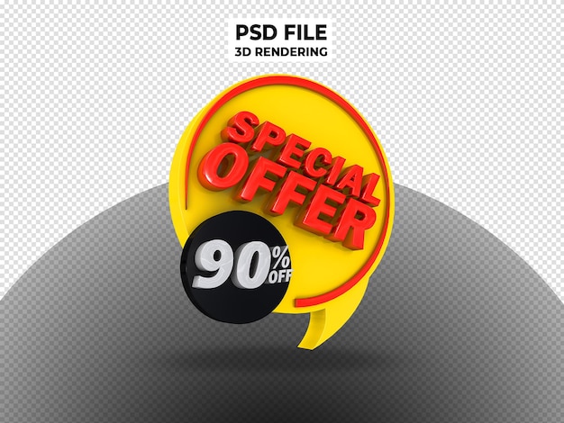 PSD oferta especial renderização 3d