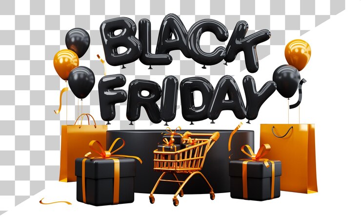 Oferta especial solo por tiempo limitado del Black Friday Cajas de regalo negras realistas con un dorado
