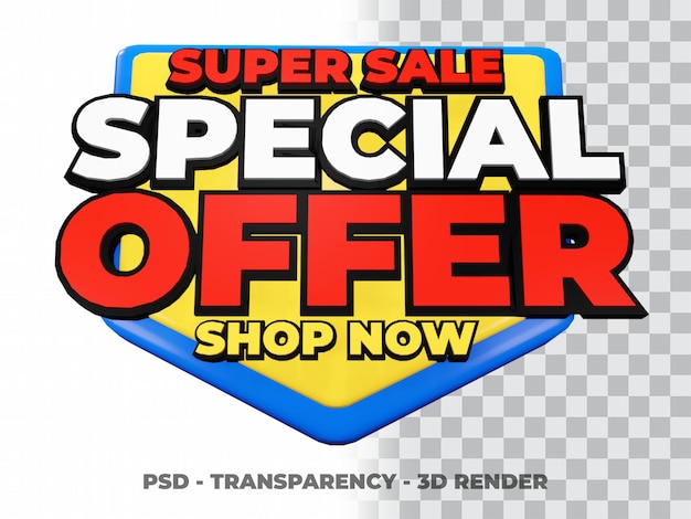 OFERTA ESPECIAL DE SUPER VENTA 3D CON FONDO DE TRANSPARENCIA