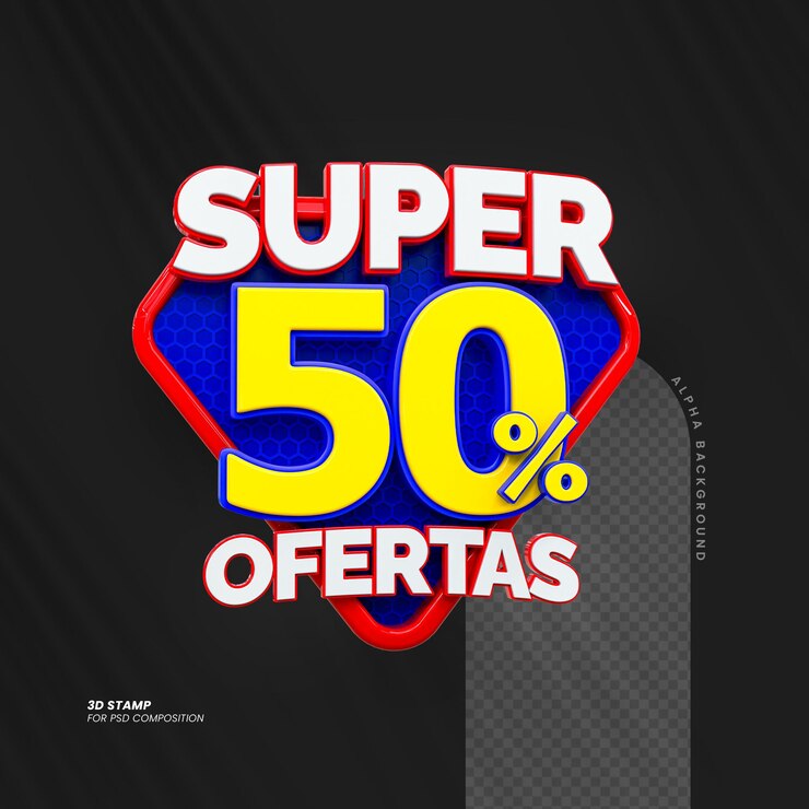 PSD oferta especial venta 50 por ciento de descuento etiquetas de venta concepto de número 3d promoción de descuento oferta de venta