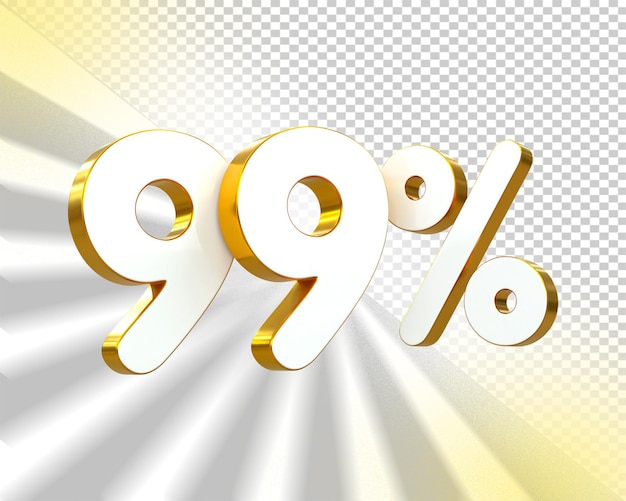 Oferta especial de venta 99 etiquetas de venta con descuento Concepto de número 3D Oferta de venta promocional de descuento