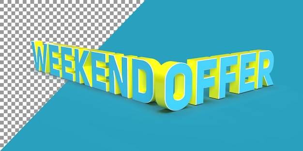 Oferta de fin de semana representación 3d oferta de devolución de efectivo etiqueta venta descuento pegatinas diseño 3d