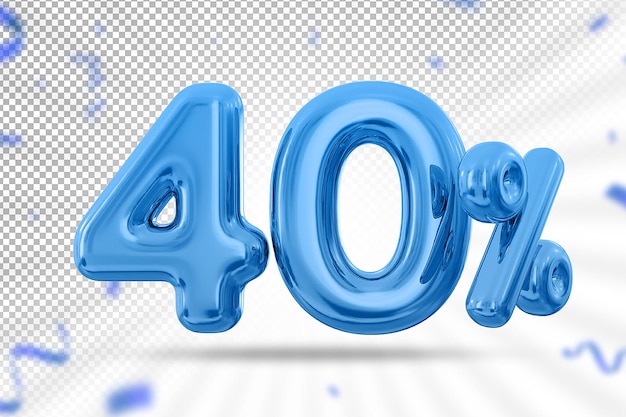 Oferta de globo azul del 40 por ciento en 3d