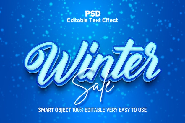 Oferta de invierno efecto de texto editable psd estilo 3d