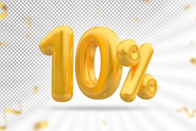 Oferta de lujo de oro de globos del 10 por ciento en 3d