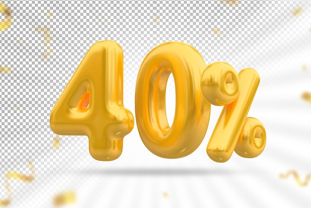 Oferta de lujo de oro de globos del 40 por ciento en 3d