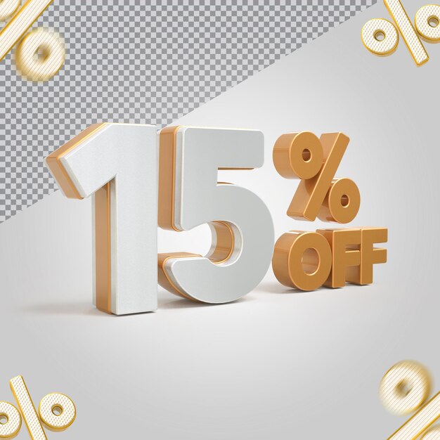 Oferta número 15 por ciento 3D