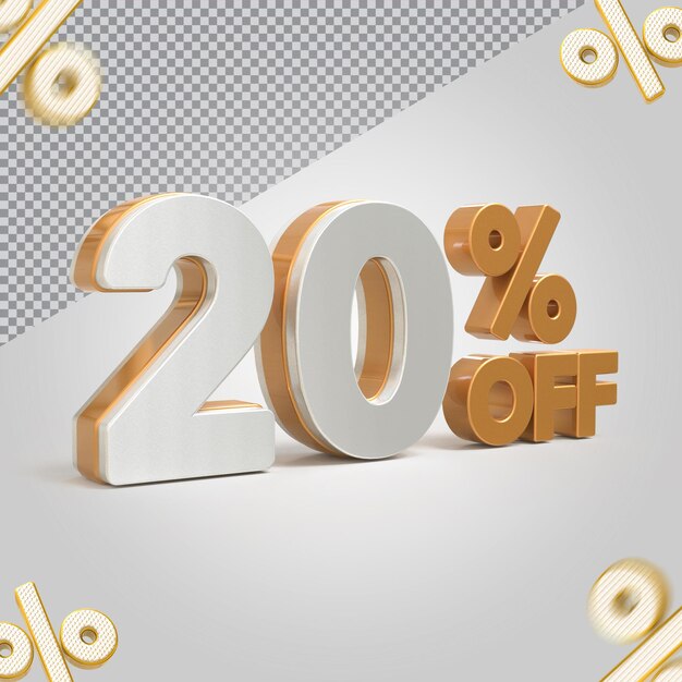 Oferta número 20 por ciento 3D