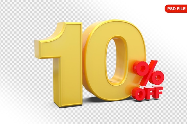 Oferta de oro del 10 por ciento en 3d