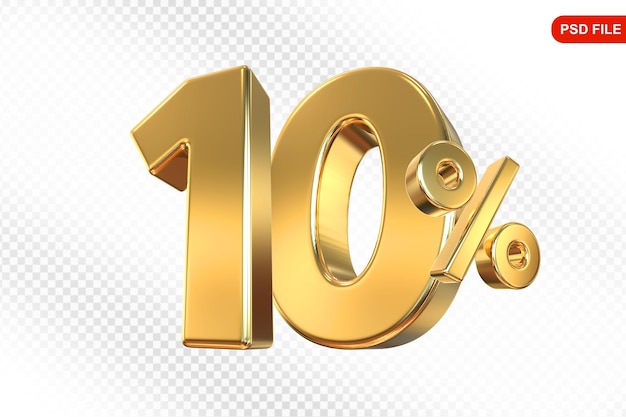 Oferta de oro del 10 por ciento en 3d