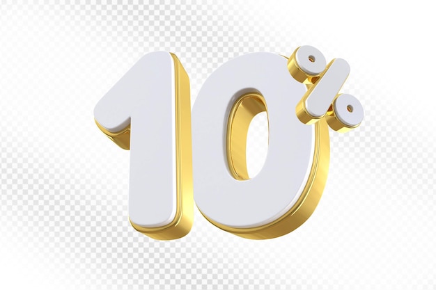 Oferta de oro del 10 por ciento en 3d