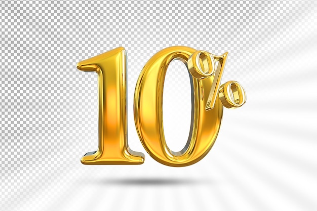 Oferta de oro del 10 por ciento en 3d