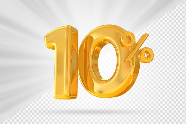 Oferta de oro del 10 por ciento en 3d
