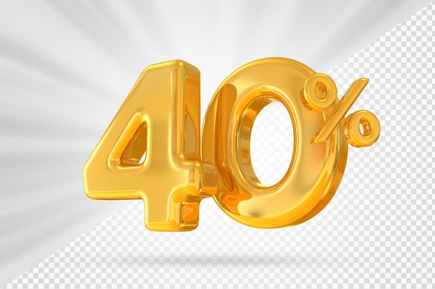 Oferta de oro del 40 por ciento en 3d