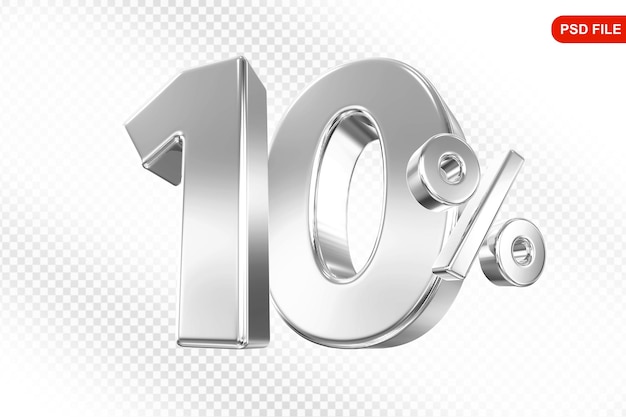 Oferta de plata del 10 por ciento en 3d