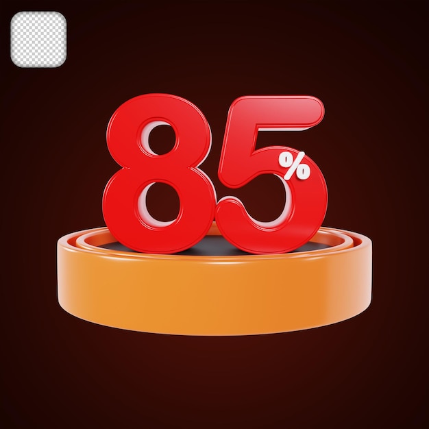 Oferta Precio de venta 85 Porcentaje Ilustración 3d