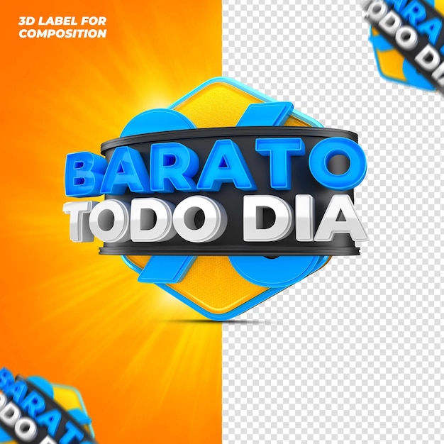 Oferta todos los días para la campaña brasileña 3d render.