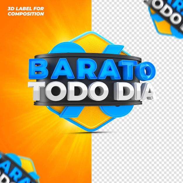 Oferta todos los días para la campaña brasileña 3d render.