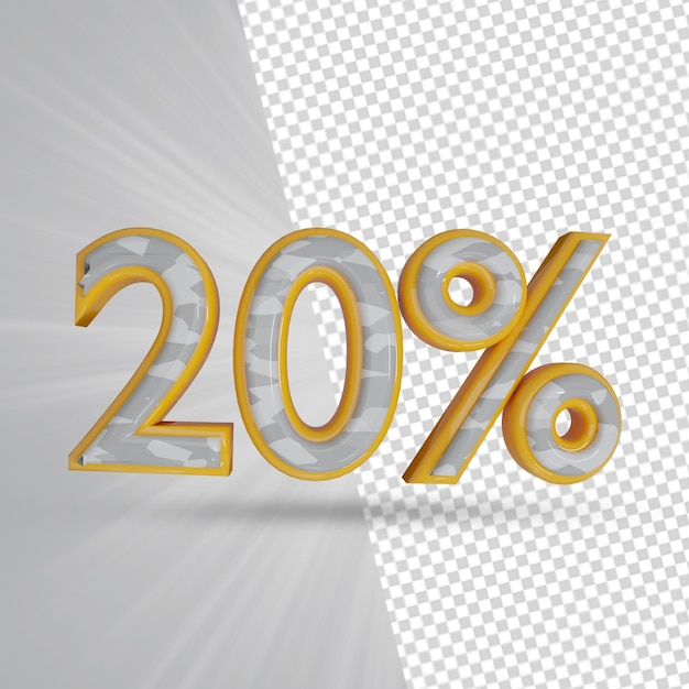 Oferta de venta de 20 por ciento de descuento 3D Render