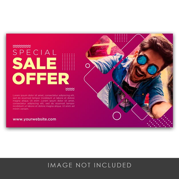 oferta de venta de banner plantilla violeta