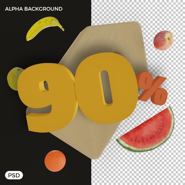 Oferta de venta de descuento del 90 por ciento de verano 3d render