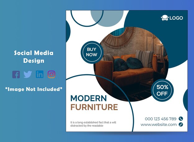 PSD oferta de venta de muebles modernos de psd en las redes sociales y en instagram