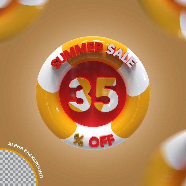 Oferta de verano 3d 35 por ciento oferta creativa