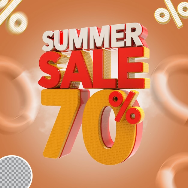 Oferta de verano 70 por ciento oferta 3d