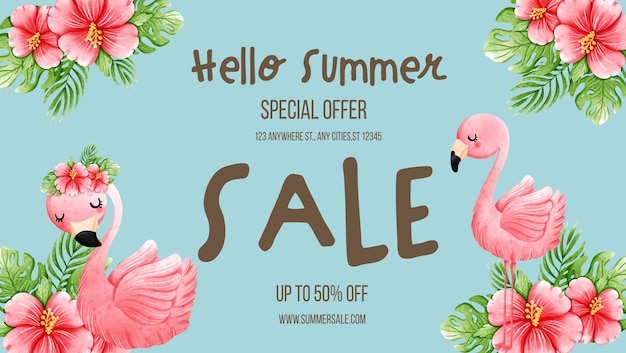 oferta de verano hola plantilla de verano