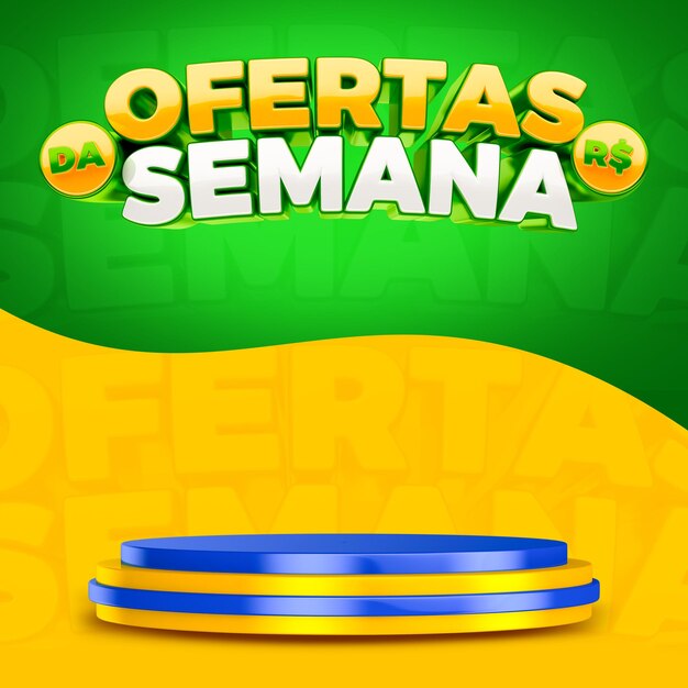 PSD ofertas da semana para a campanha brasileira verde.