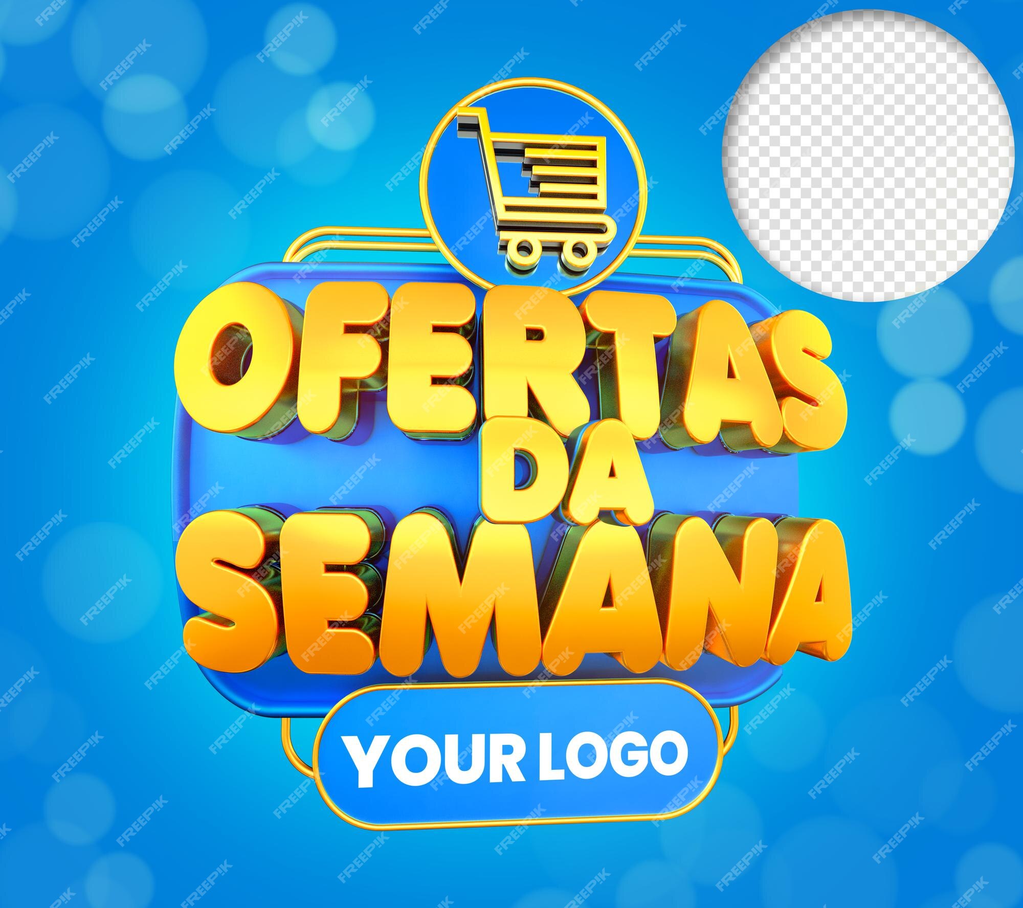 Selo Ofertas Fim de Semana Selo 3D Para Composição PNG