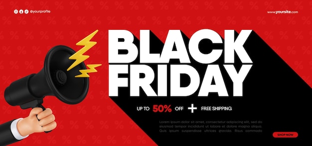 PSD ofertas de black friday de modelo de banner de mídia social