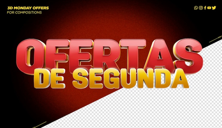PSD ofertas de logotipo 3d para campanhas publicitárias no brasil