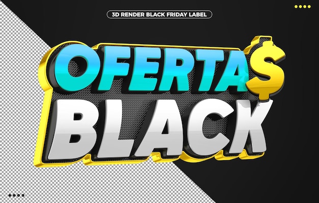 Ofertas de logotipo azul preto para sexta-feira negra