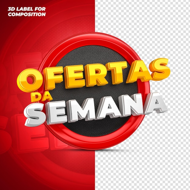 Ofertas de mídia social da semana com red podium 3d render