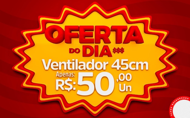 PSD ofertas de promoção do dia 3d render