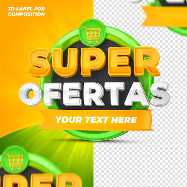 PSD ofertas especiales para brasileños capaigns 3d render