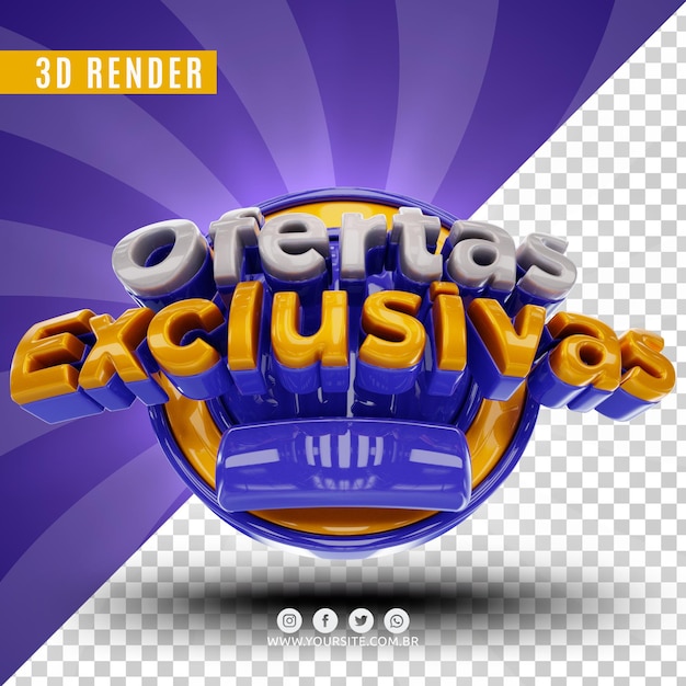 PSD ofertas exclusivas sello 3d para tiendas y supermercados