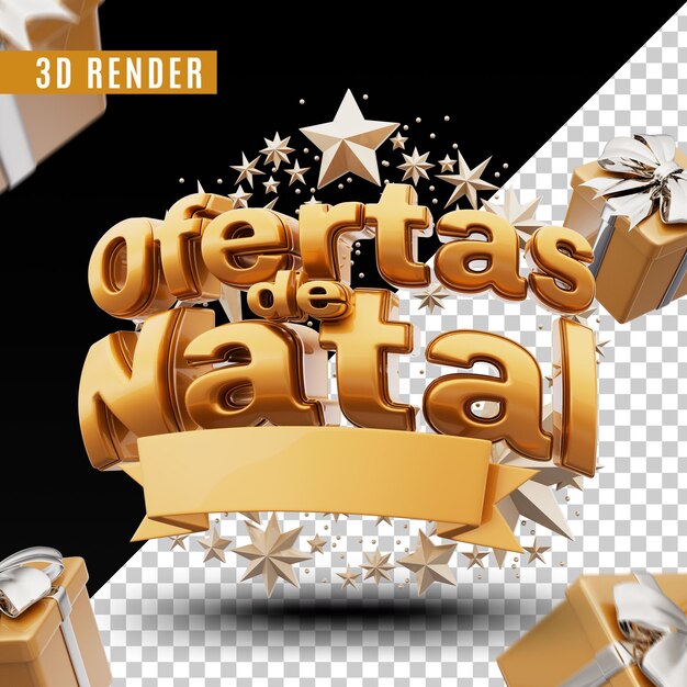 Ofertas de navidad 3d render premium