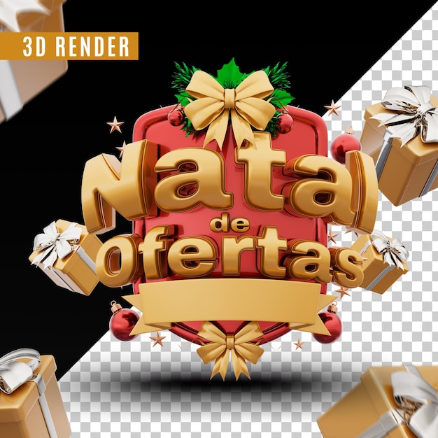 Ofertas de navidad 3d render premium