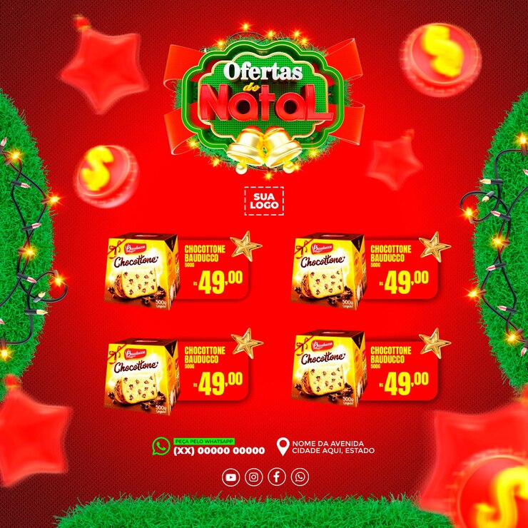 PSD ofertas de las redes sociales natales