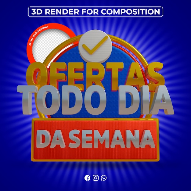 Ofertas de sellos de 3d todos los días de la semana