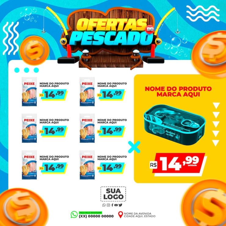 PSD las ofertas de los supermercados de redes sociales son editables
