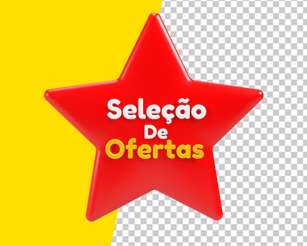 PSD ofertas de venta de etiquetas en brasil 3d render