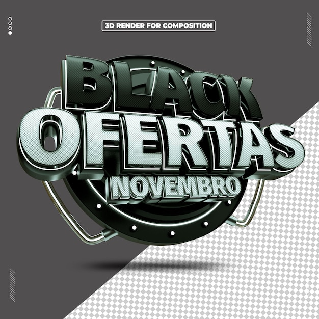 PSD ofertas de viernes negro de noviembre en 3d